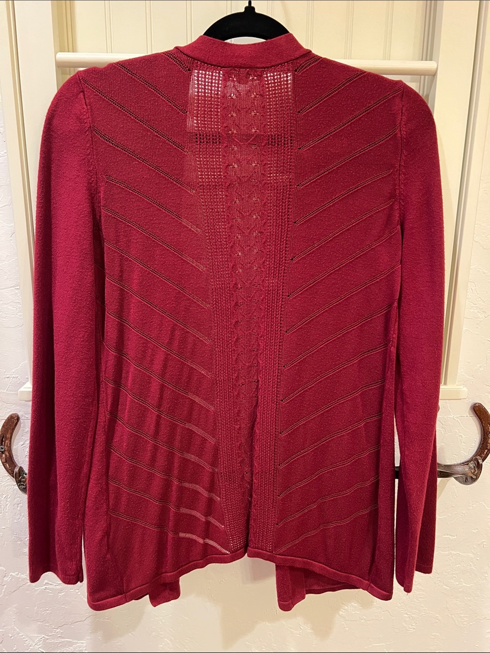 Maurices Women's Open-Front Knit Cardigan Sweater - Berry